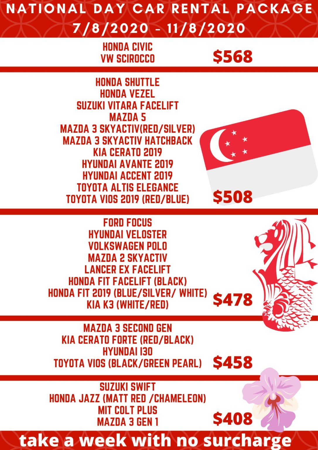 National Day Car Rental Package 2020